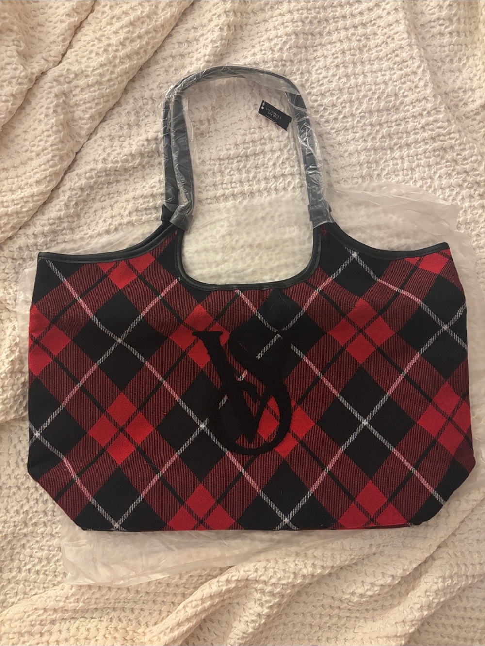 Victoria’s Secret Red Plaid Tote Bag